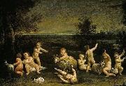 Giuseppe Maria Crespi Cupids Frollicking oil painting on canvas